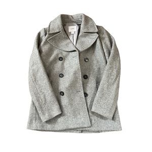 Old Navy Wool Blend Heather Grey Peacoat Jacket SIZE M